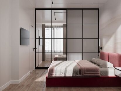 Фото № 3: Дизайн-проект двухкомнатной квартиры 46.12  м² Стиль Модернизм для ЖК Хэдлайнер