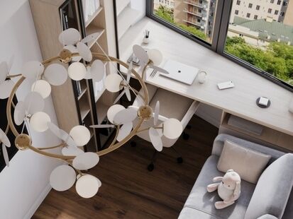 Фото № 3: Дизайн-проект трехкомнатной квартиры 63.48  м² Стиль Американская классика для ЖК ЗИЛАРТ DIAMOND