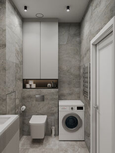 Фото № 5: Дизайн-проект трехкомнатной квартиры 63.48  м² Стиль Американская классика для ЖК ЗИЛАРТ DIAMOND