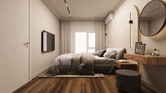 Фото № 2: Дизайн-проект двухкомнатной квартиры 38.5  м² Стиль Модернизм для ЖК Черная речка