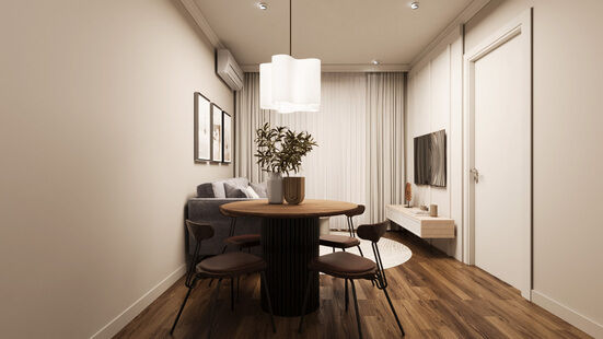 Фото № 3: Дизайн-проект двухкомнатной квартиры 38.5  м² Стиль Модернизм для ЖК Черная речка