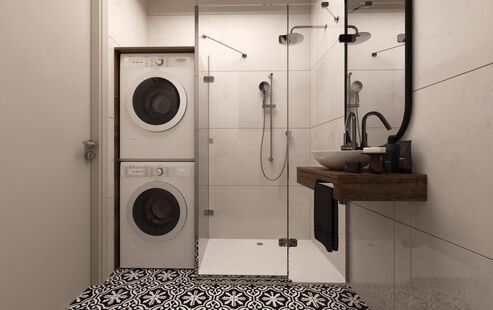 Фото № 4: Дизайн-проект двухкомнатной квартиры 38.5  м² Стиль Модернизм для ЖК Черная речка