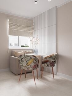 Фото № 5: Дизайн-проект однокомнатной квартиры 47.54  м² Стиль Контемпорари для ЖК в г. Раменское