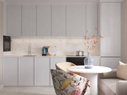 Фото № 1: Дизайн-проект однокомнатной квартиры 47.54  м² Стиль Контемпорари для ЖК в г. Раменское