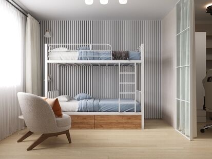 Фото № 3: Дизайн-проект однокомнатной квартиры 47.54  м² Стиль Контемпорари для ЖК в г. Раменское