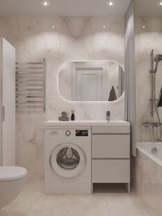 Фото № 2: Дизайн-проект однокомнатной квартиры 47.54  м² Стиль Контемпорари для ЖК в г. Раменское