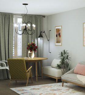 Фото № 5: Дизайн-проект трехкомнатной квартиры 67.6  м² Стиль Эклектика для ЖК Московский