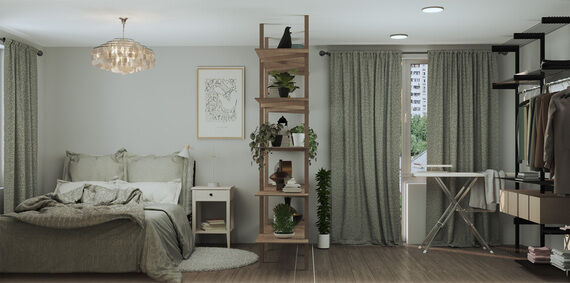 Фото № 4: Дизайн-проект трехкомнатной квартиры 67.6  м² Стиль Эклектика для ЖК Московский