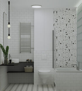 Фото № 6: Дизайн-проект трехкомнатной квартиры 67.6  м² Стиль Эклектика для ЖК Московский