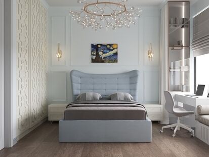 Фото № 3: Дизайн-проект трехкомнатной квартиры 63.57  м² Современный стиль для ЖК Symphony 34