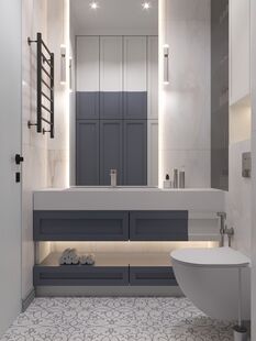 Фото № 6: Дизайн-проект трехкомнатной квартиры 63.57  м² Современный стиль для ЖК Symphony 34