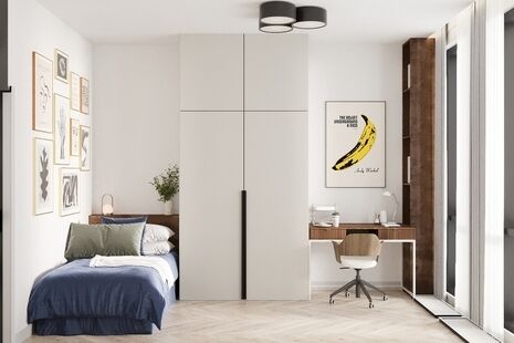 Фото № 5: Дизайн-проект трехкомнатной квартиры 71.46  м² Современный стиль для ЖК Mypriority Басманный