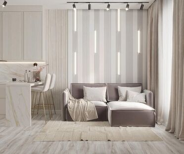 Фото № 3: Дизайн-проект двухкомнатной квартиры 45.36  м² Современный стиль для ЖК Level Причальный