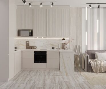 Фото № 1: Дизайн-проект двухкомнатной квартиры 45.36  м² Современный стиль для ЖК Level Причальный