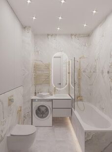 Фото № 5: Дизайн-проект двухкомнатной квартиры 45.36  м² Современный стиль для ЖК Level Причальный