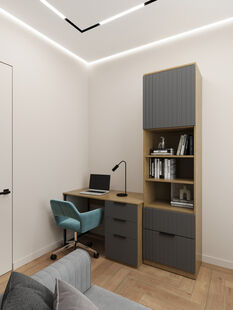 Фото № 3: Дизайн-проект трехкомнатной квартиры 58.44  м² Современный стиль для ЖК Южный