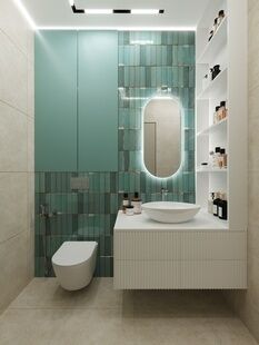 Фото № 2: Дизайн-проект трехкомнатной квартиры 58.44  м² Современный стиль для ЖК Южный