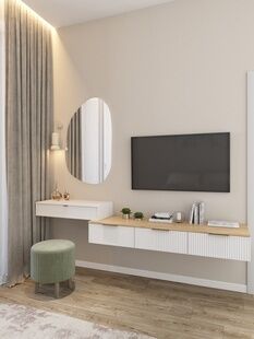 Фото № 6: Дизайн-проект однокомнатной квартиры 39.73  м² Стиль Контемпорари для ЖК GloraX Premium Василеостровский