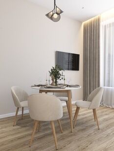 Фото № 3: Дизайн-проект однокомнатной квартиры 39.73  м² Стиль Контемпорари для ЖК GloraX Premium Василеостровский