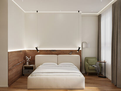 Фото № 1: Дизайн-проект трехкомнатной квартиры 71.57  м² стиль Модернизм для ЖК Архитектор