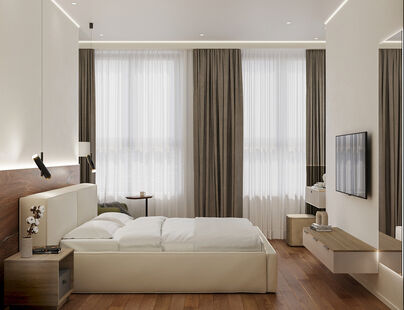 Фото № 6: Дизайн-проект трехкомнатной квартиры 71.57  м² стиль Модернизм для ЖК Архитектор