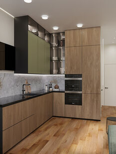 Фото № 2: Дизайн-проект трехкомнатной квартиры 71.57  м² стиль Модернизм для ЖК Архитектор