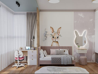 Фото № 4: Дизайн-проект трехкомнатной квартиры 71.57  м² стиль Модернизм для ЖК Архитектор