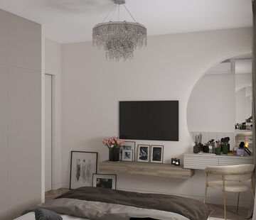 Фото № 3: Дизайн-проект двухкомнатной квартиры 57.64  м² Современная классика для ЖК Октябрьское Поле