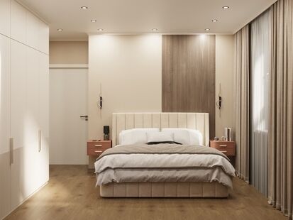 Фото № 1: Дизайн-проект четырехкомнатной квартиры 70.34  м² Современный стиль для ЖК Прибрежный Парк