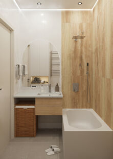 Фото № 4: Дизайн-проект четырехкомнатной квартиры 70.34  м² Современный стиль для ЖК Прибрежный Парк