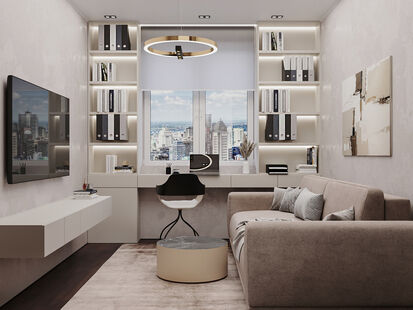 Фото № 1: Дизайн-проект трехкомнатной квартиры 67.36  м² Стиль Модернизм для ЖК в г. Климовск