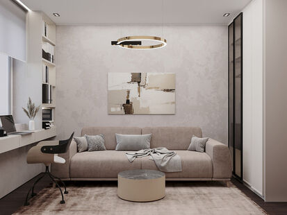 Фото № 3: Дизайн-проект трехкомнатной квартиры 67.36  м² Стиль Модернизм для ЖК в г. Климовск