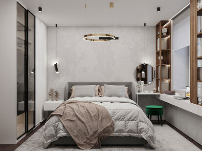 Фото № 2: Дизайн-проект трехкомнатной квартиры 67.36  м² Стиль Модернизм для ЖК в г. Климовск