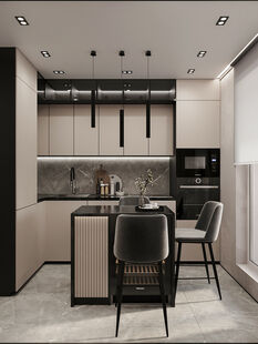 Фото № 4: Дизайн-проект трехкомнатной квартиры 67.36  м² Стиль Модернизм для ЖК в г. Климовск