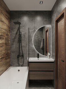 Фото № 5: Дизайн-проект трехкомнатной квартиры 67.36  м² Стиль Модернизм для ЖК в г. Климовск