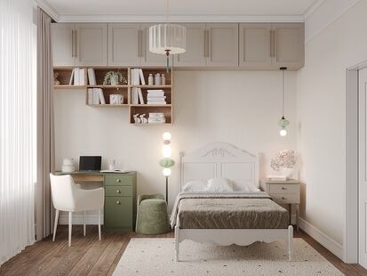 Фото № 4: Дизайн-проект четырехкомнатной квартиры 92.1  м² Стиль Американская классика для ЖК Фестиваль Парк 2