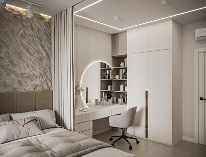 Фото № 5: Дизайн-проект трехкомнатной квартиры 95.13  м² Современный стиль для ЖК Теплые кварталы