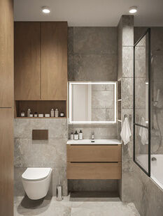 Фото № 4: Дизайн-проект трехкомнатной квартиры 95.13  м² Современный стиль для ЖК Теплые кварталы