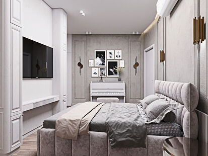 Фото № 3: Дизайн-проект трехкомнатной квартиры 73.82  м² Современный стиль для ЖК Foriver