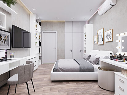 Фото № 4: Дизайн-проект трехкомнатной квартиры 73.82  м² Современный стиль для ЖК Foriver