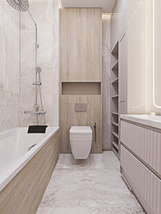 Фото № 5: Дизайн-проект трехкомнатной квартиры 73.82  м² Современный стиль для ЖК Foriver