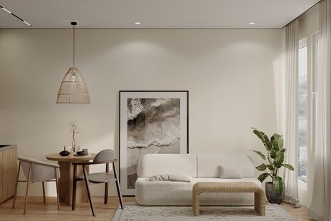 Фото № 3: Дизайн-проект двухкомнатной квартиры 34.95  м² Современный стиль для ЖК Хай Вэй