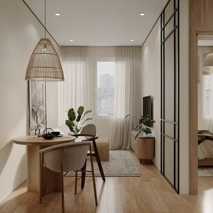 Фото № 5: Дизайн-проект двухкомнатной квартиры 34.95  м² Современный стиль для ЖК Хай Вэй