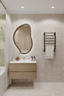 Фото № 6: Дизайн-проект двухкомнатной квартиры 34.95  м² Современный стиль для ЖК Хай Вэй