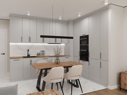 Фото № 1: Дизайн-проект трехкомнатной квартиры 69.03  м² Стиль Модернизм для ЖК Центральный