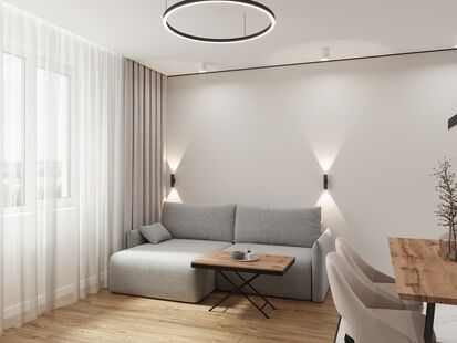 Фото № 2: Дизайн-проект трехкомнатной квартиры 69.03  м² Стиль Модернизм для ЖК Центральный