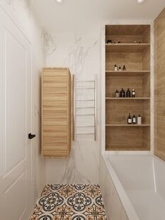 Фото № 4: Дизайн-проект трехкомнатной квартиры 69.03  м² Стиль Модернизм для ЖК Центральный