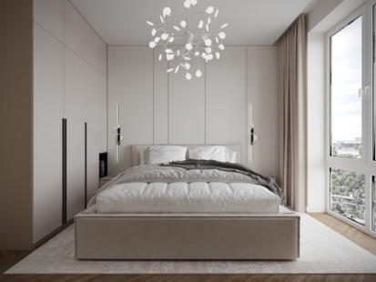 Фото № 1: Дизайн-проект двухкомнатной квартиры 41.8  м² Стиль Модернизм для ЖК Дефанс