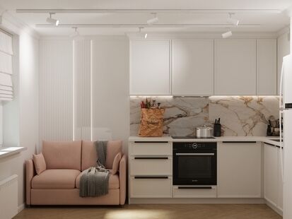 Фото № 5: Дизайн-проект однокомнатной квартиры 40.44  м² Стиль Контемпорари для ЖК Московский