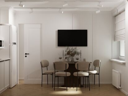 Фото № 6: Дизайн-проект однокомнатной квартиры 40.44  м² Стиль Контемпорари для ЖК Московский